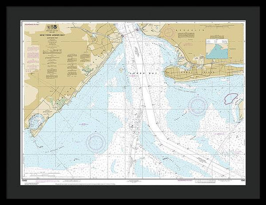 Nautical Chart-12402 New York Lower Bay Northern Part - Framed Print