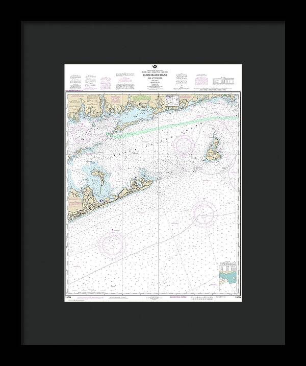 Nautical Chart-13205 Block Island Sound-approaches - Framed Print