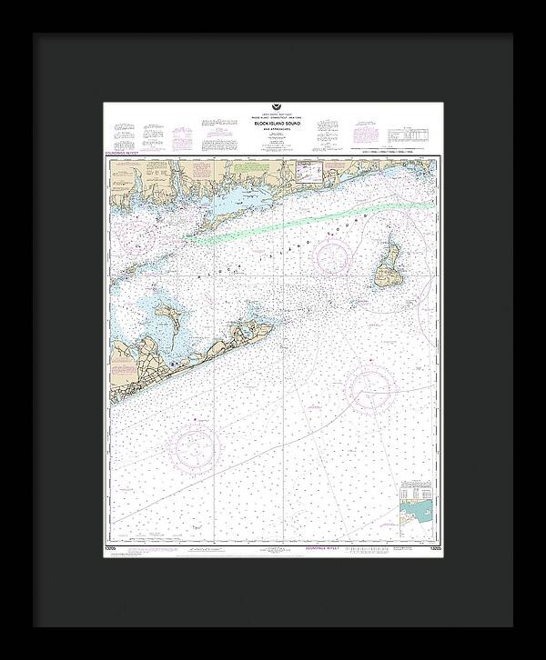 Nautical Chart-13205 Block Island Sound-approaches - Framed Print