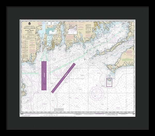 Nautical Chart-13218 Marthas Vineyard-block Island - Framed Print