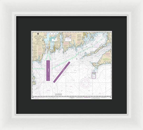 Nautical Chart-13218 Marthas Vineyard-block Island - Framed Print
