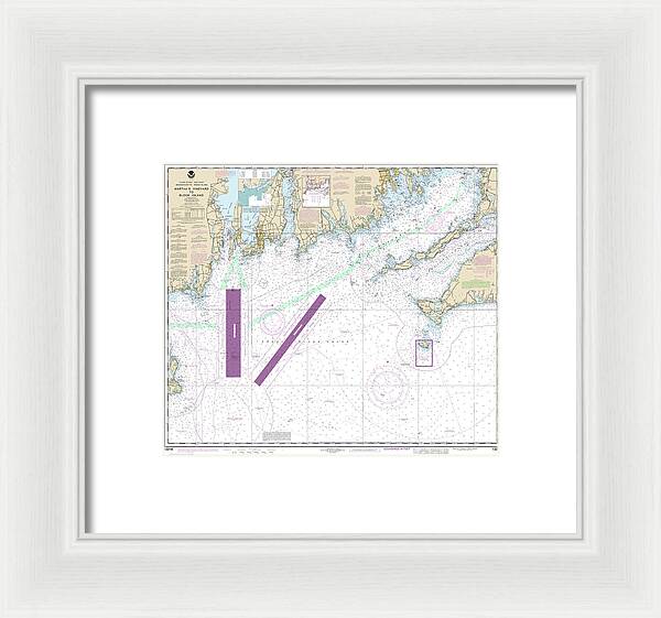 Nautical Chart-13218 Marthas Vineyard-block Island - Framed Print
