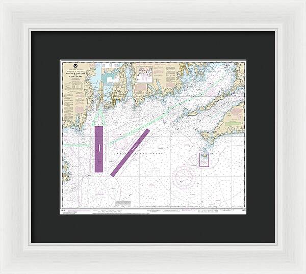 Nautical Chart-13218 Marthas Vineyard-block Island - Framed Print