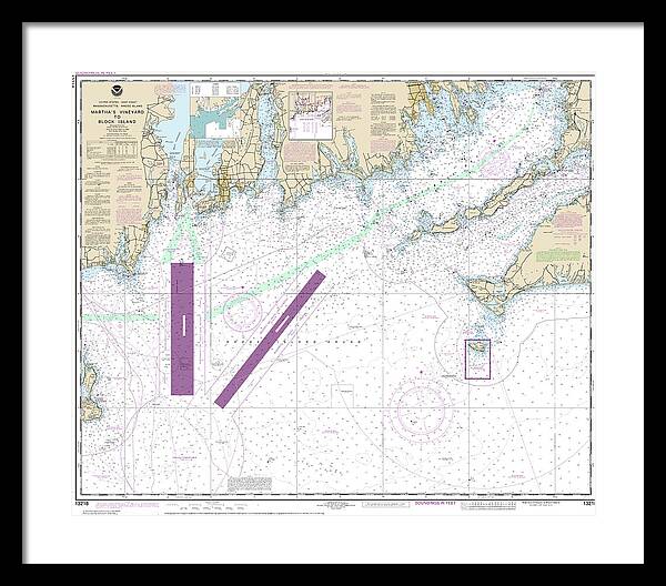 Nautical Chart-13218 Marthas Vineyard-block Island - Framed Print
