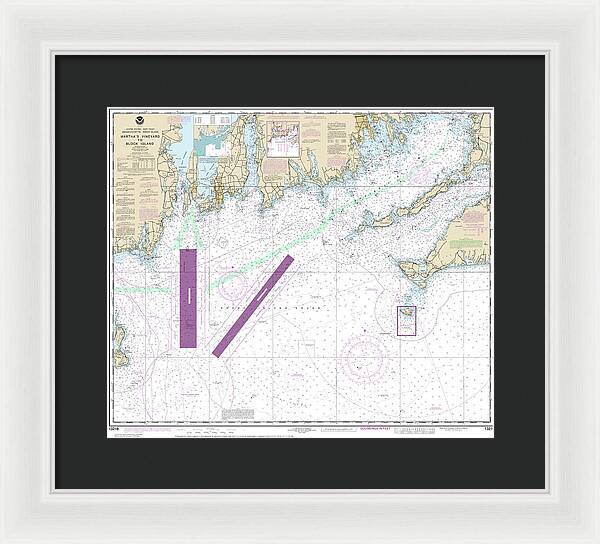 Nautical Chart-13218 Marthas Vineyard-block Island - Framed Print