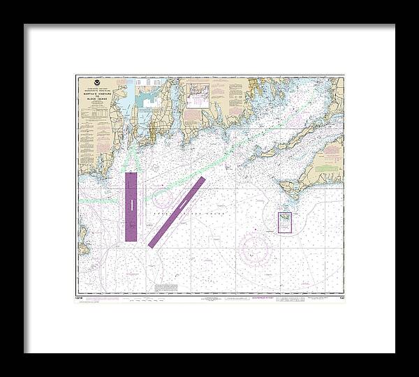 Nautical Chart-13218 Marthas Vineyard-block Island - Framed Print