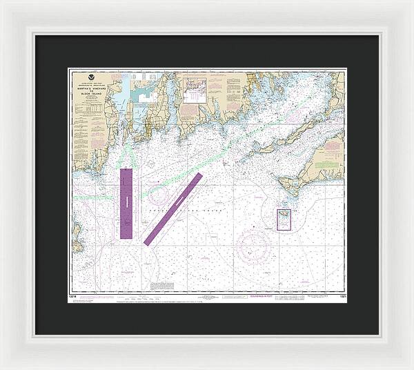 Nautical Chart-13218 Marthas Vineyard-block Island - Framed Print