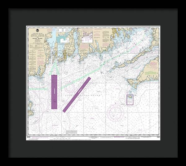 Nautical Chart-13218 Marthas Vineyard-block Island - Framed Print