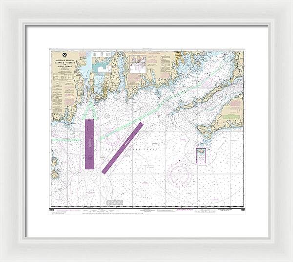Nautical Chart-13218 Marthas Vineyard-block Island - Framed Print