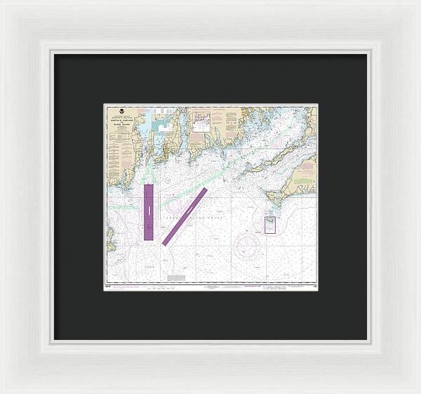 Nautical Chart-13218 Marthas Vineyard-block Island - Framed Print