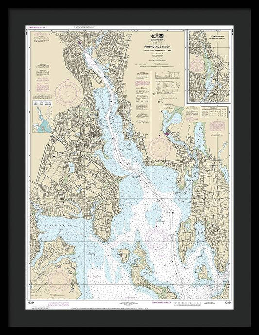 Nautical Chart-13224 Providence River-head-narragansett Bay - Framed Print
