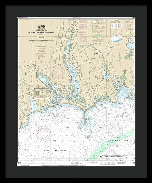 Nautical Chart-13228 Westport River-approaches - Framed Print