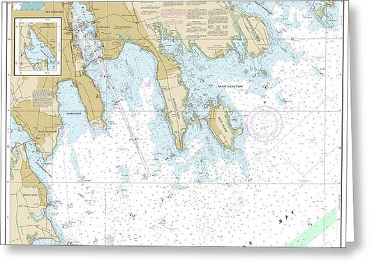 Nautical Chart-13232 New Bedford Harbor-approaches - Greeting Card