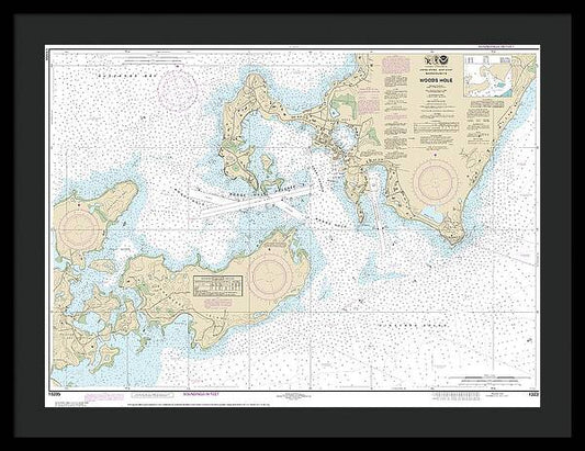 Nautical Chart-13235 Woods Hole - Framed Print