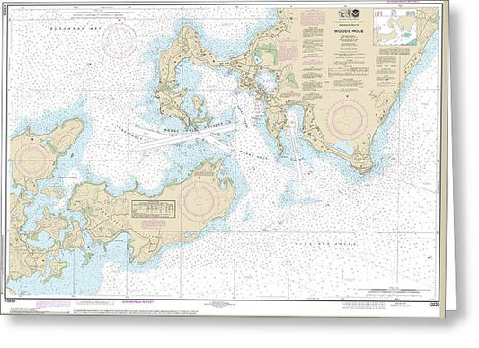 Nautical Chart-13235 Woods Hole - Greeting Card