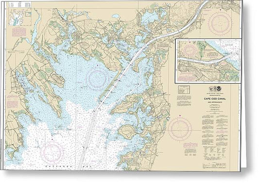 Nautical Chart-13236 Cape Cod Canal-approaches - Greeting Card