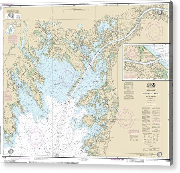 Nautical Chart-13236 Cape Cod Canal-approaches - Acrylic Print
