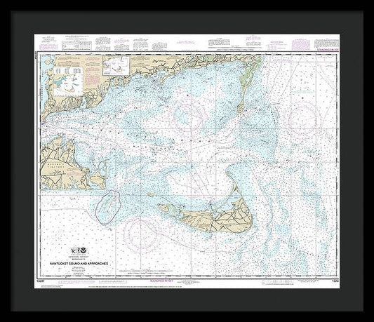 Nautical Chart-13237 Nantucket Sound-approaches - Framed Print