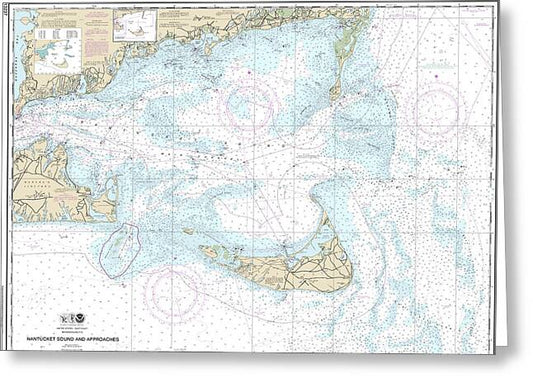 Nautical Chart-13237 Nantucket Sound-approaches - Greeting Card