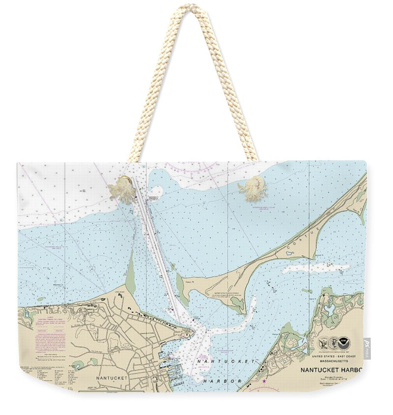Nautical Chart-13242 Nantucket Harbor - Weekender Tote Bag