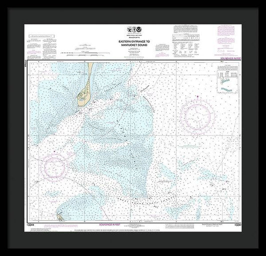 Nautical Chart-13244 Eastern Entrance-nantucket Sound - Framed Print