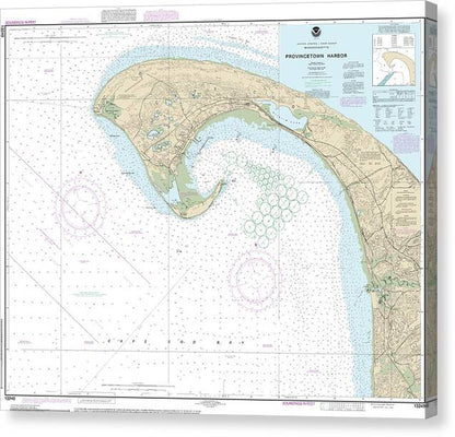 Nautical Chart-13249 Provincetown Harbor - Canvas Print