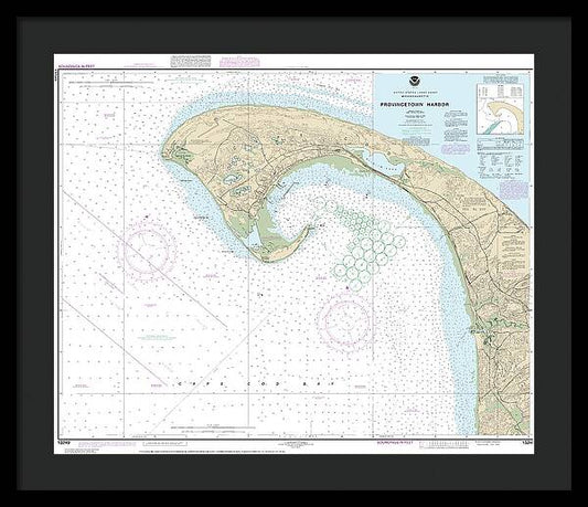 Nautical Chart-13249 Provincetown Harbor - Framed Print