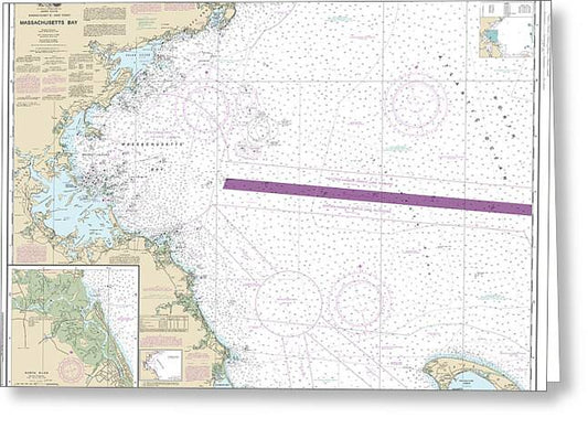 Nautical Chart-13267 Massachusetts Bay, North River - Greeting Card