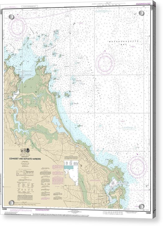 Nautical Chart-13269 Cohasset-scituate Harbors - Acrylic Print