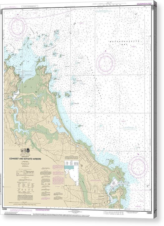 Nautical Chart-13269 Cohasset-scituate Harbors - Acrylic Print