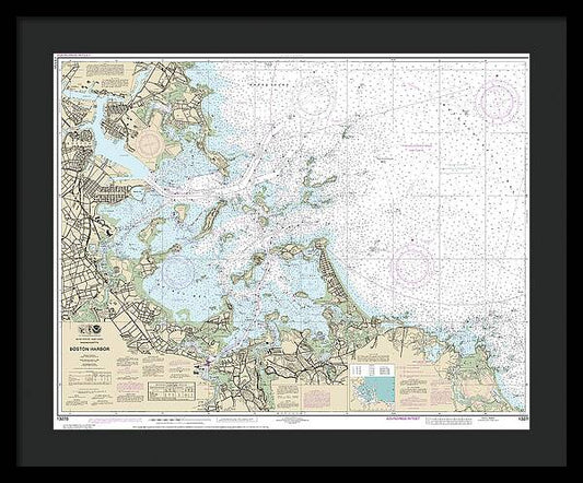 Nautical Chart-13270 Boston Harbor - Framed Print