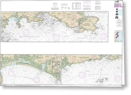 Nautical Chart-13274 Portsmouth Harbor-boston Harbor, Merrimack River Extension - Greeting Card