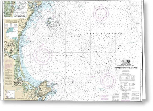 Nautical Chart-13278 Portsmouth-cape Ann, Hampton Harbor - Greeting Card