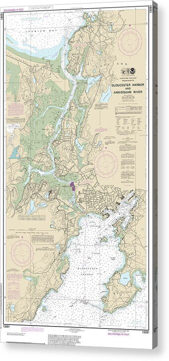 Nautical Chart-13281 Gloucester Harbor-annisquam River - Acrylic Print