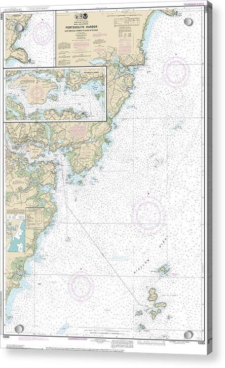 Nautical Chart-13283 Portsmouth Harbor Cape Neddick Harbor-isles-shoals, Portsmouth Harbor - Acrylic Print