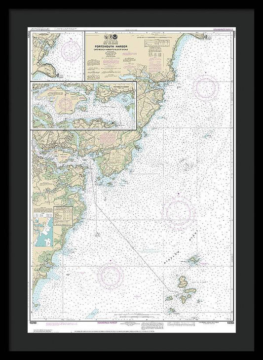 Nautical Chart-13283 Portsmouth Harbor Cape Neddick Harbor-isles-shoals, Portsmouth Harbor - Framed Print