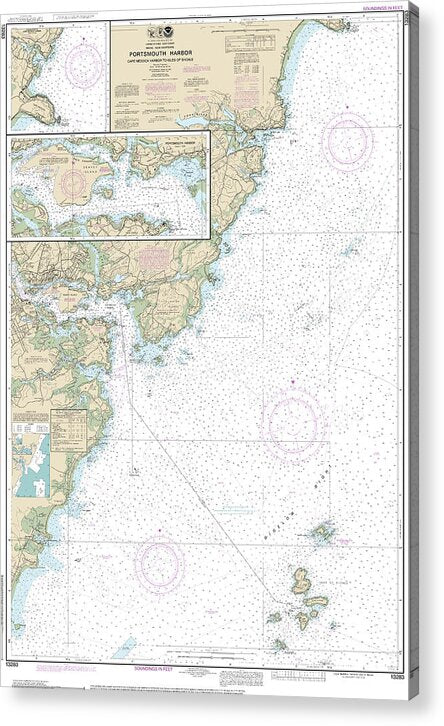 Nautical Chart-13283 Portsmouth Harbor Cape Neddick Harbor-isles-shoals, Portsmouth Harbor - Acrylic Print