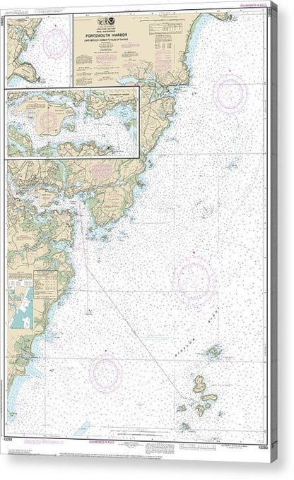 Nautical Chart-13283 Portsmouth Harbor Cape Neddick Harbor-isles-shoals, Portsmouth Harbor - Acrylic Print