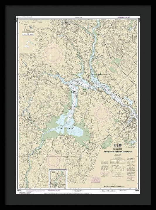 Nautical Chart-13285 Portsmouth-dover-exeter - Framed Print