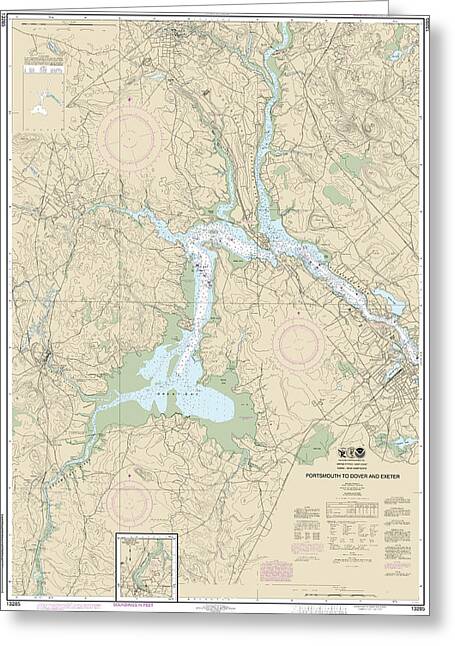 Nautical Chart-13285 Portsmouth-dover-exeter - Greeting Card