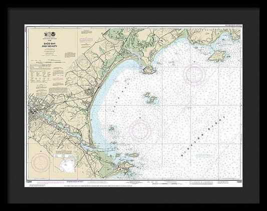 Nautical Chart-13287 Saco Bay-vicinity - Framed Print
