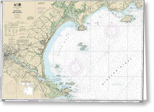 Nautical Chart-13287 Saco Bay-vicinity - Greeting Card