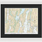Nautical Chart-13296 Boothbay Harbor-bath, Including Kennebec River - Framed Print