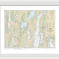 Nautical Chart-13296 Boothbay Harbor-bath, Including Kennebec River - Framed Print