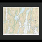 Nautical Chart-13296 Boothbay Harbor-bath, Including Kennebec River - Framed Print