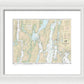 Nautical Chart-13296 Boothbay Harbor-bath, Including Kennebec River - Framed Print