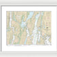 Nautical Chart-13296 Boothbay Harbor-bath, Including Kennebec River - Framed Print