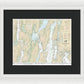 Nautical Chart-13296 Boothbay Harbor-bath, Including Kennebec River - Framed Print