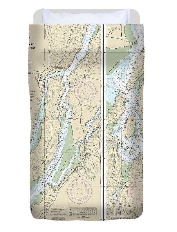 Nautical Chart-13298 Kennebec River Bath-courthouse Point - Duvet Cover