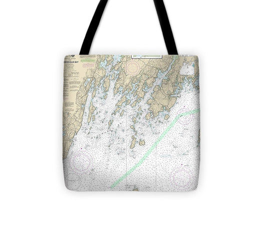 Nautical Chart-13301 Muscongus Bay, New Harbor, Thomaston - Tote Bag